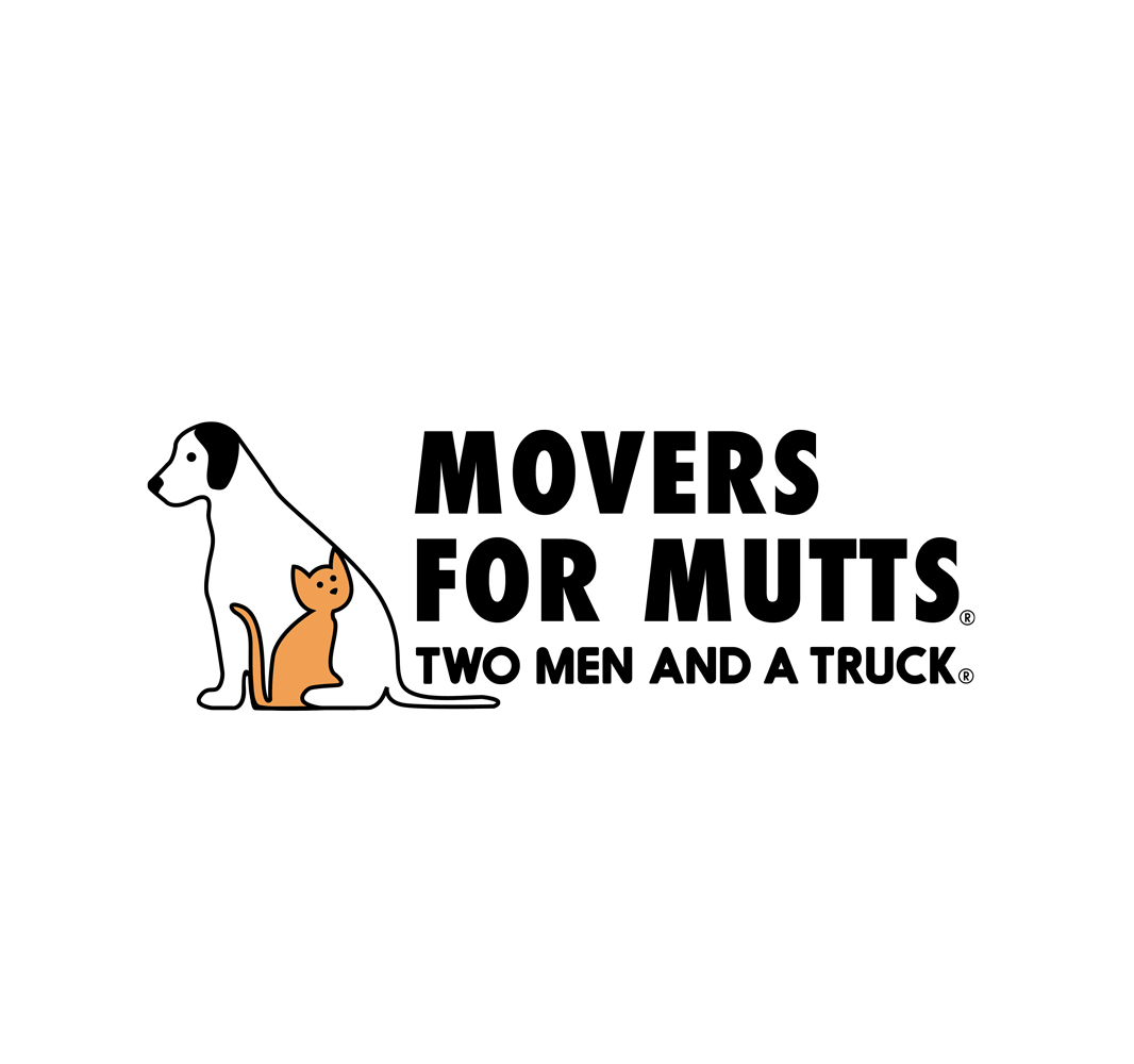 movers for mutts logo that shows a cat within a dog design