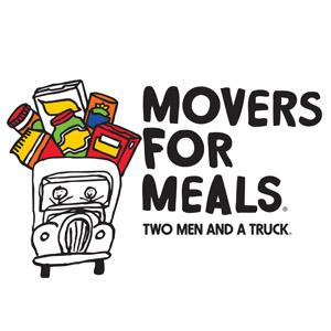Movers for Meals logo - Truck with colorful food donations