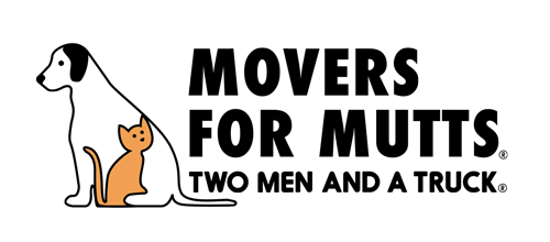 movers for mutts logo that shows a cat within a dog design