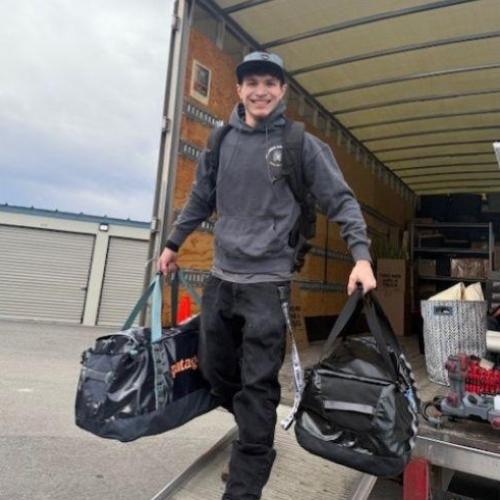 austin unloading a truck