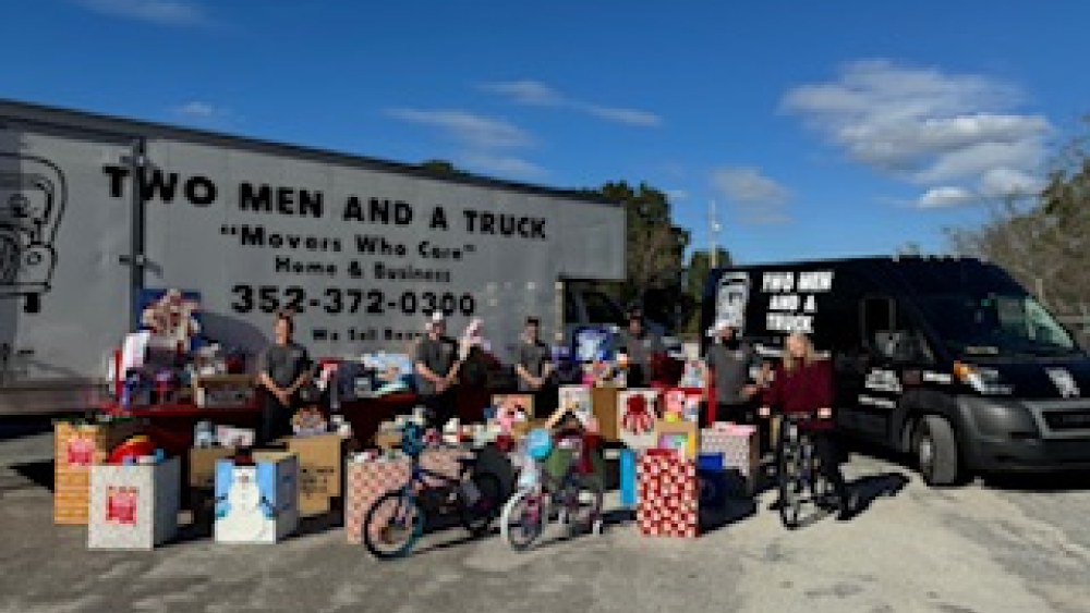 Delivering toys to Salvation Army