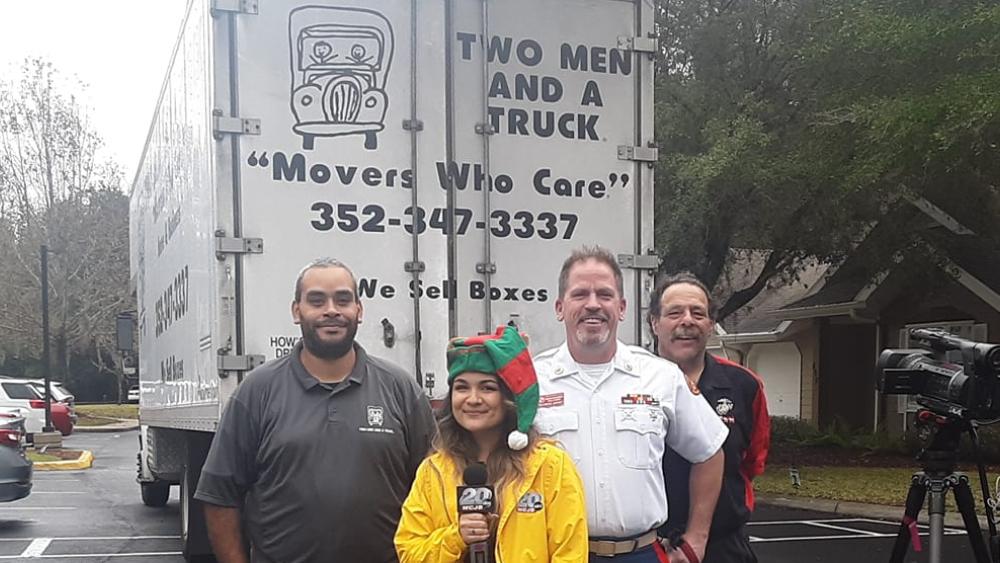picture of Patrick Joynt and Truck collecting items for Toys ofr Tots