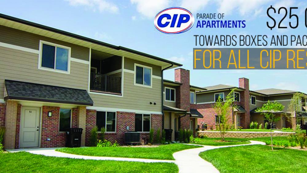 Image for promotional 25 dollar Credit for all CIP apartments residents towards boxes and packing supplies