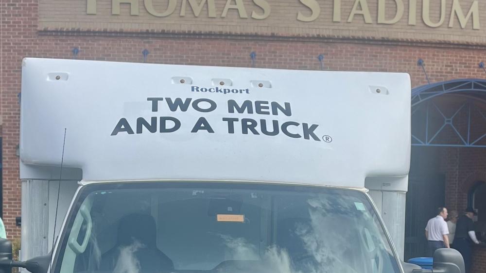 Local community box truck used by TWO MEN AND A TRUCK 