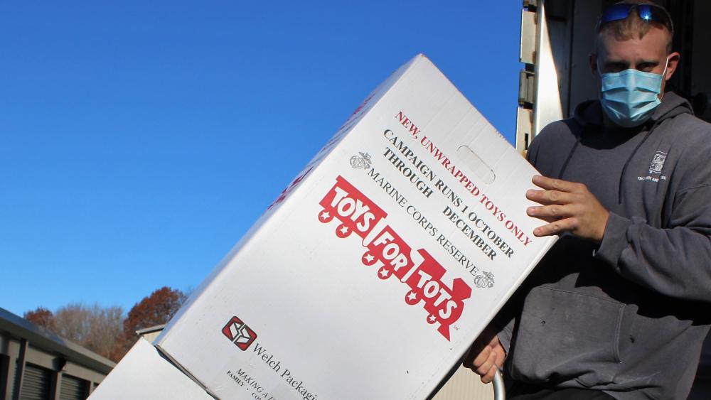 Brett moving for Toys for Tots