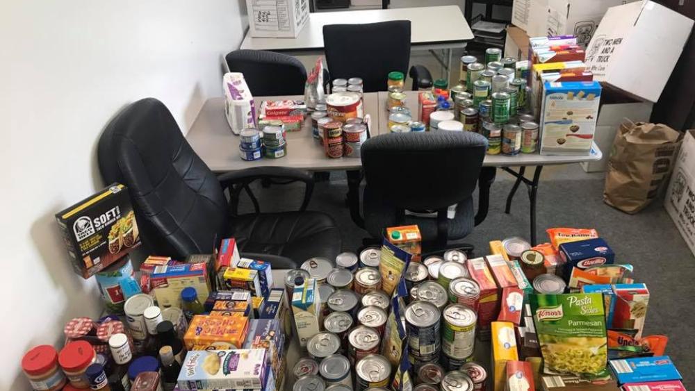 Donated food from South Park Shops "Touch-A-Truck" event