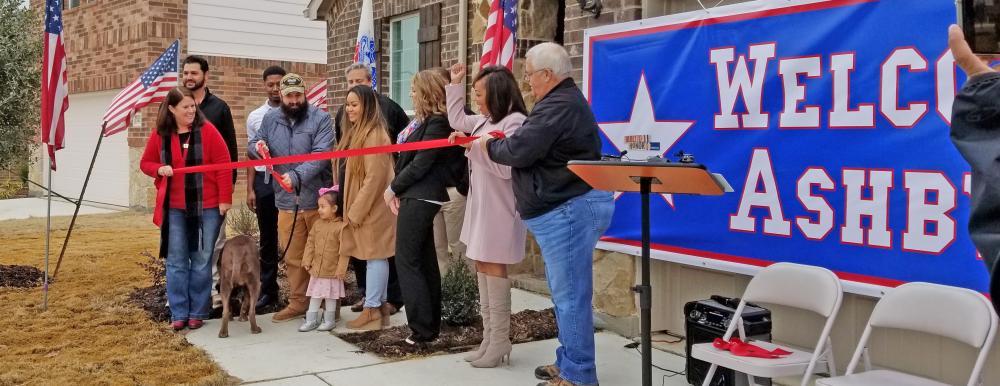 Ashby family ribbon cutting - Operation Finally Home 2018