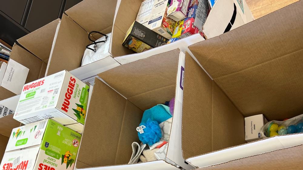 Movers for Moms box delivery at the Domestic Violence Resource Center