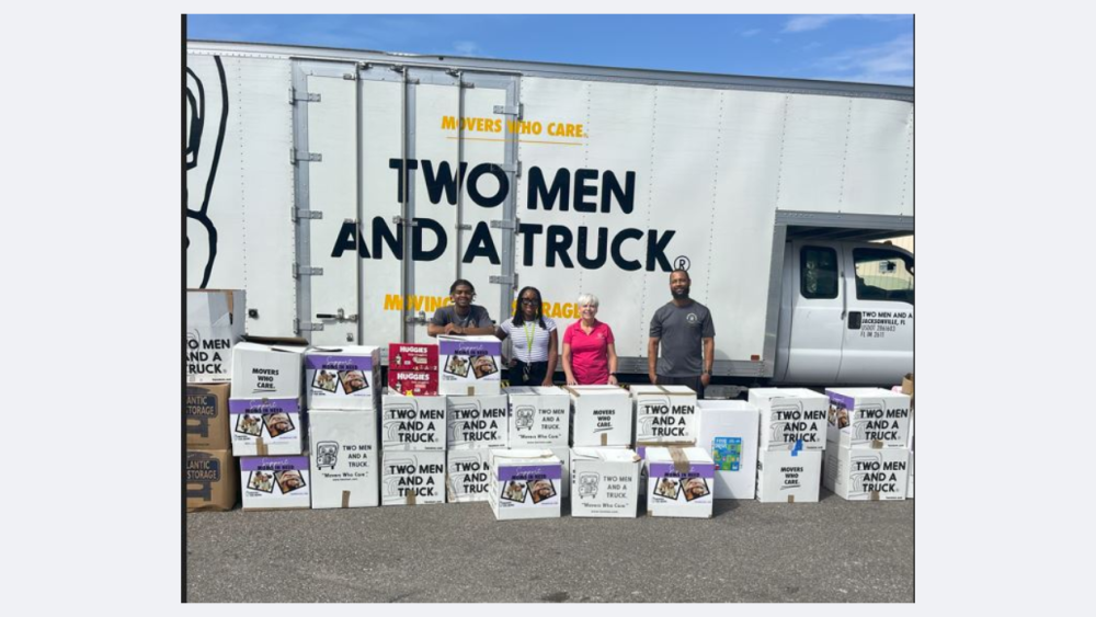 Two Men And A Truck donate to Sulzbacher