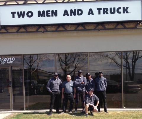 Movers for Moms logo - moving truck full of gifts