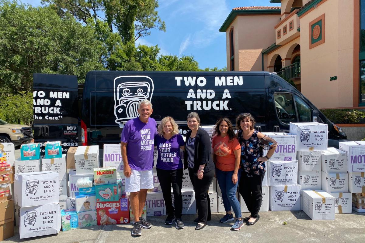 Two Men And A Truck delivers essential care items to Betty Griffin Center