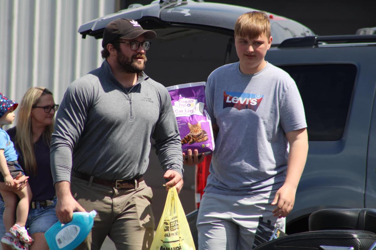 jake receiving donations 