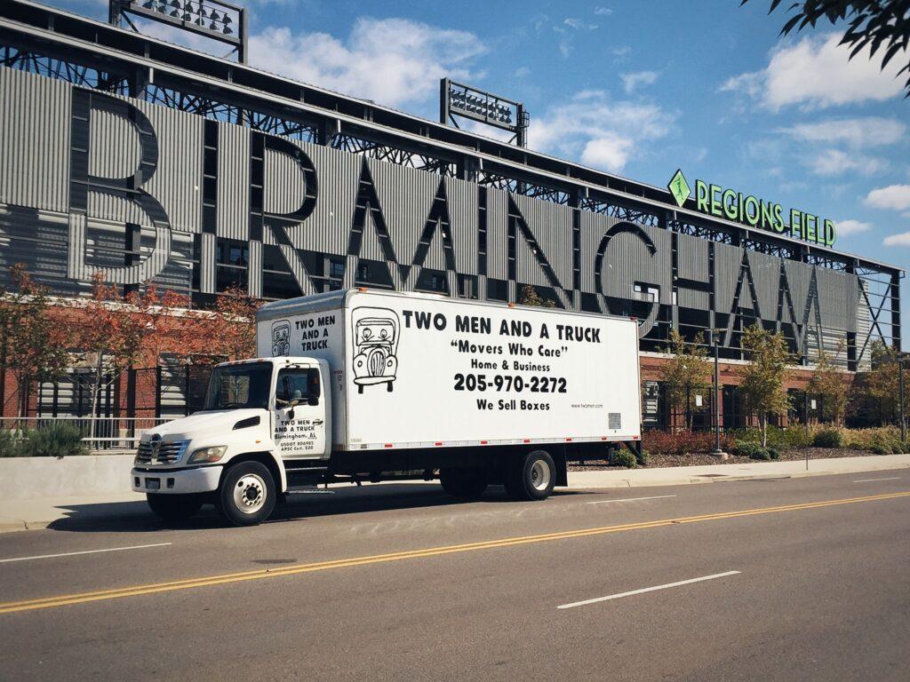 Two Men and a Truck at the Region&#039;s Field where the Birmingham Barons play baseball.