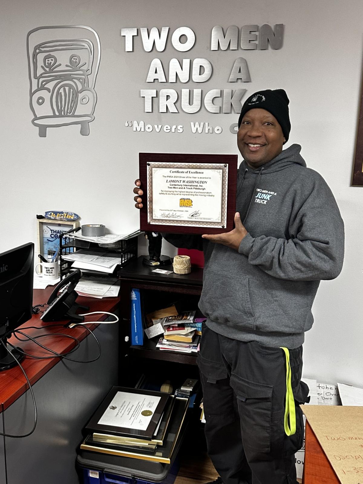PMSA Safe Driver Award Lamont Washington