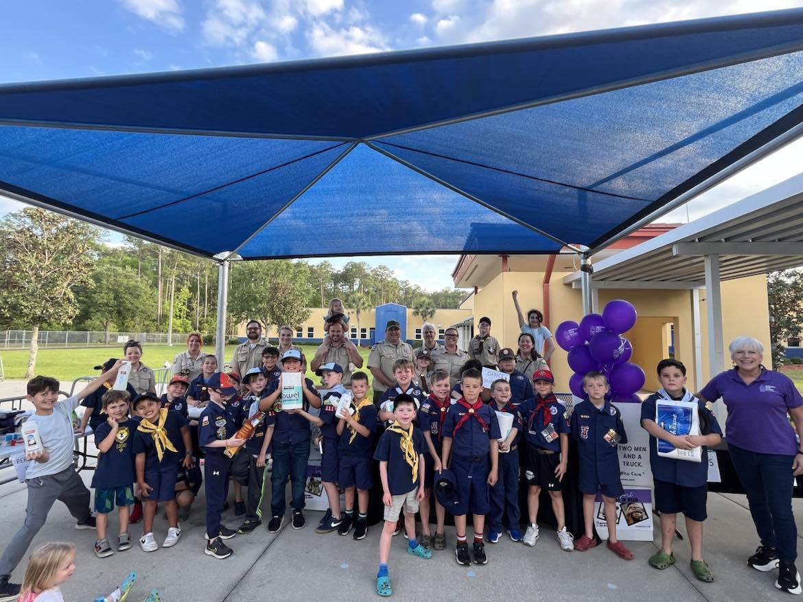 Troop 111 St. Johns County proudly collected and delivered dozens of essential care items for local mothers.