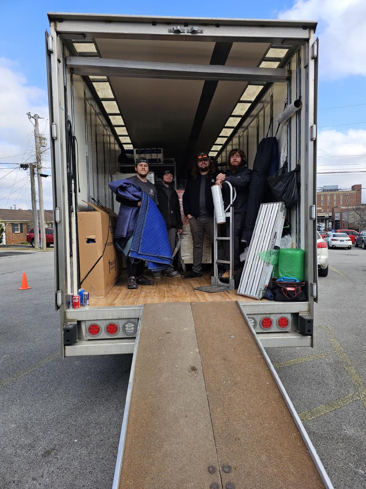 crossville team in moving truck
