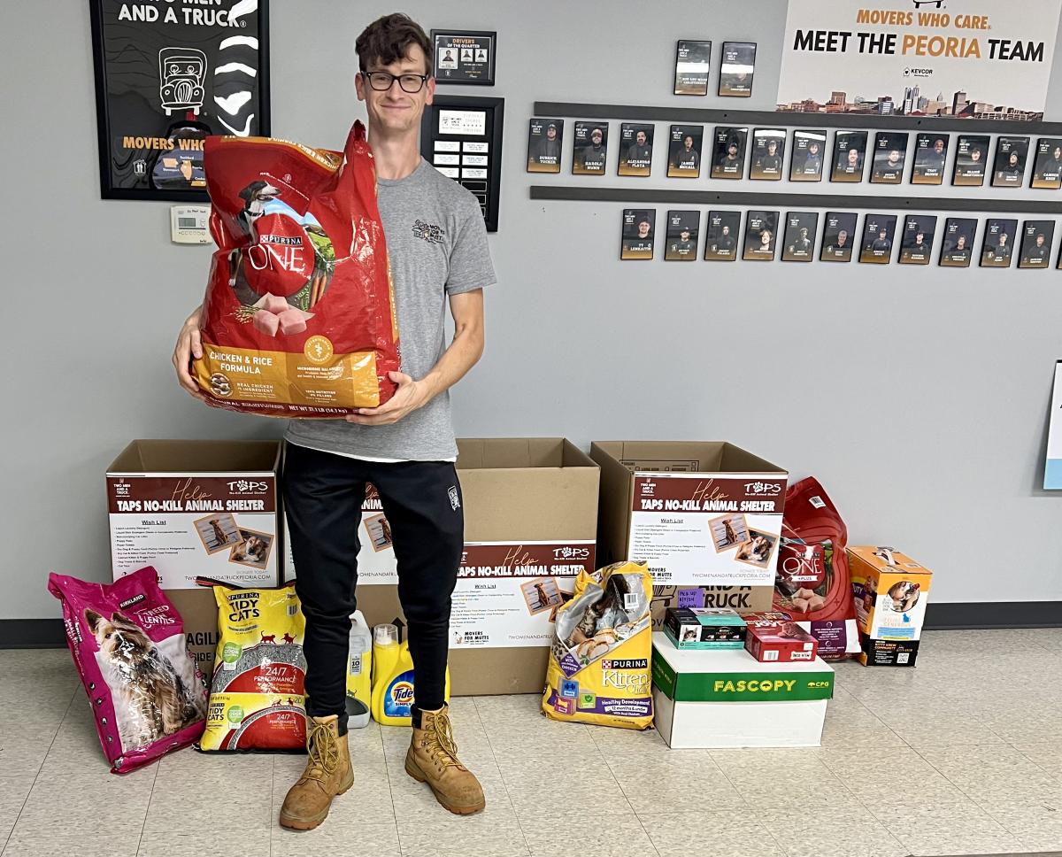 two men and a truck peoria office movers for mutts donations