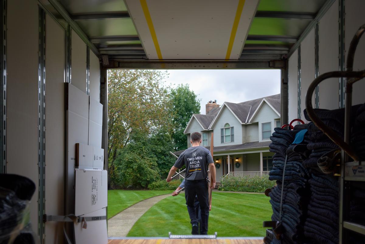 TWO MEN AND A TRUCK movers at customer home