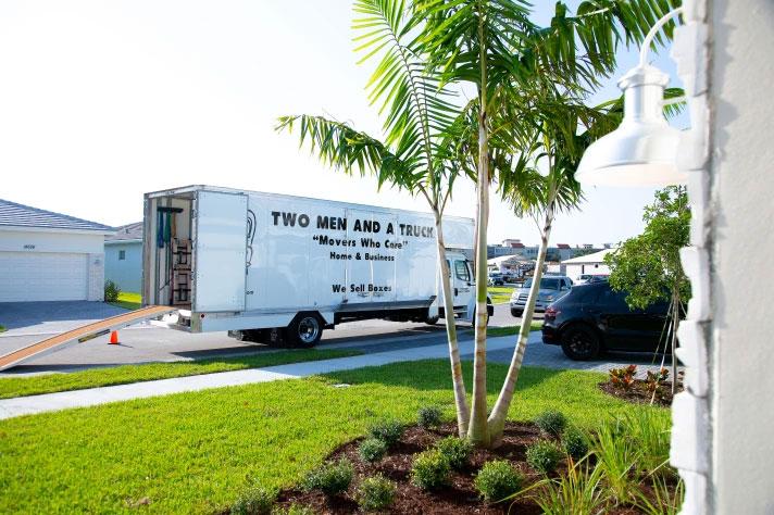 Truck in front of house