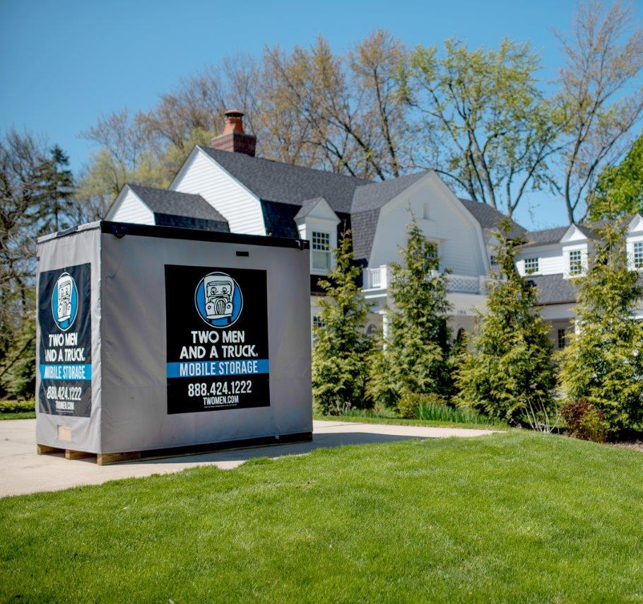 Mobile Storage container in front of home