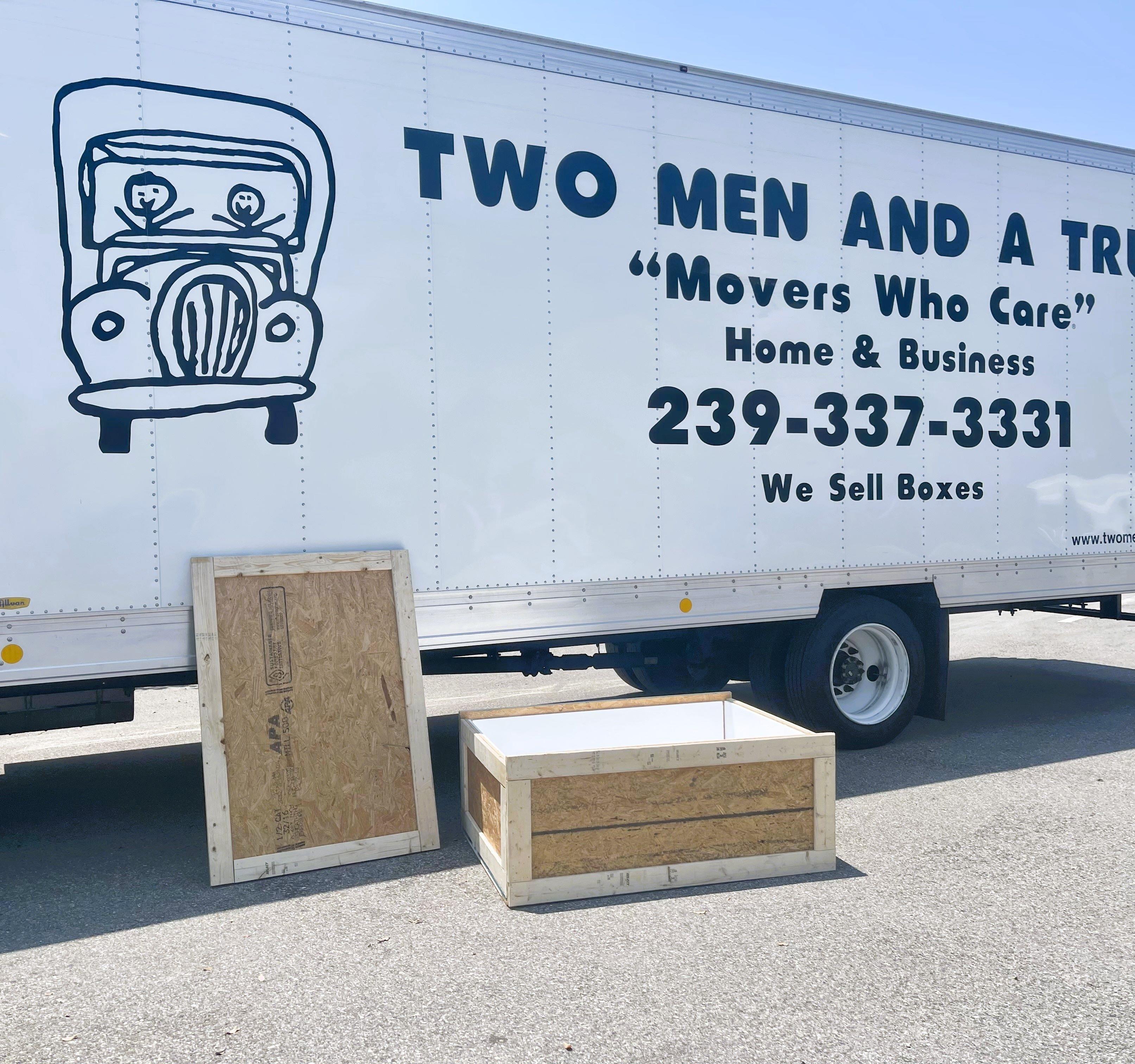 Custom wood crate with truck 