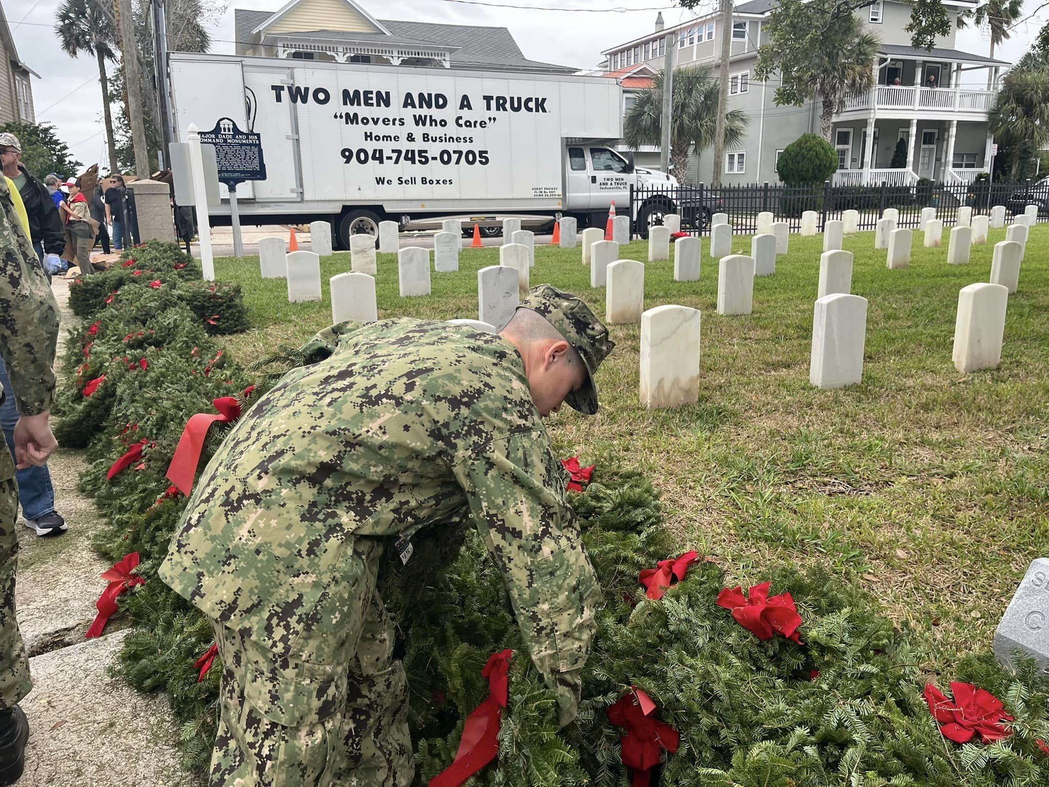 Two Men And A Truck delivers wreaths for Wreaths Across America