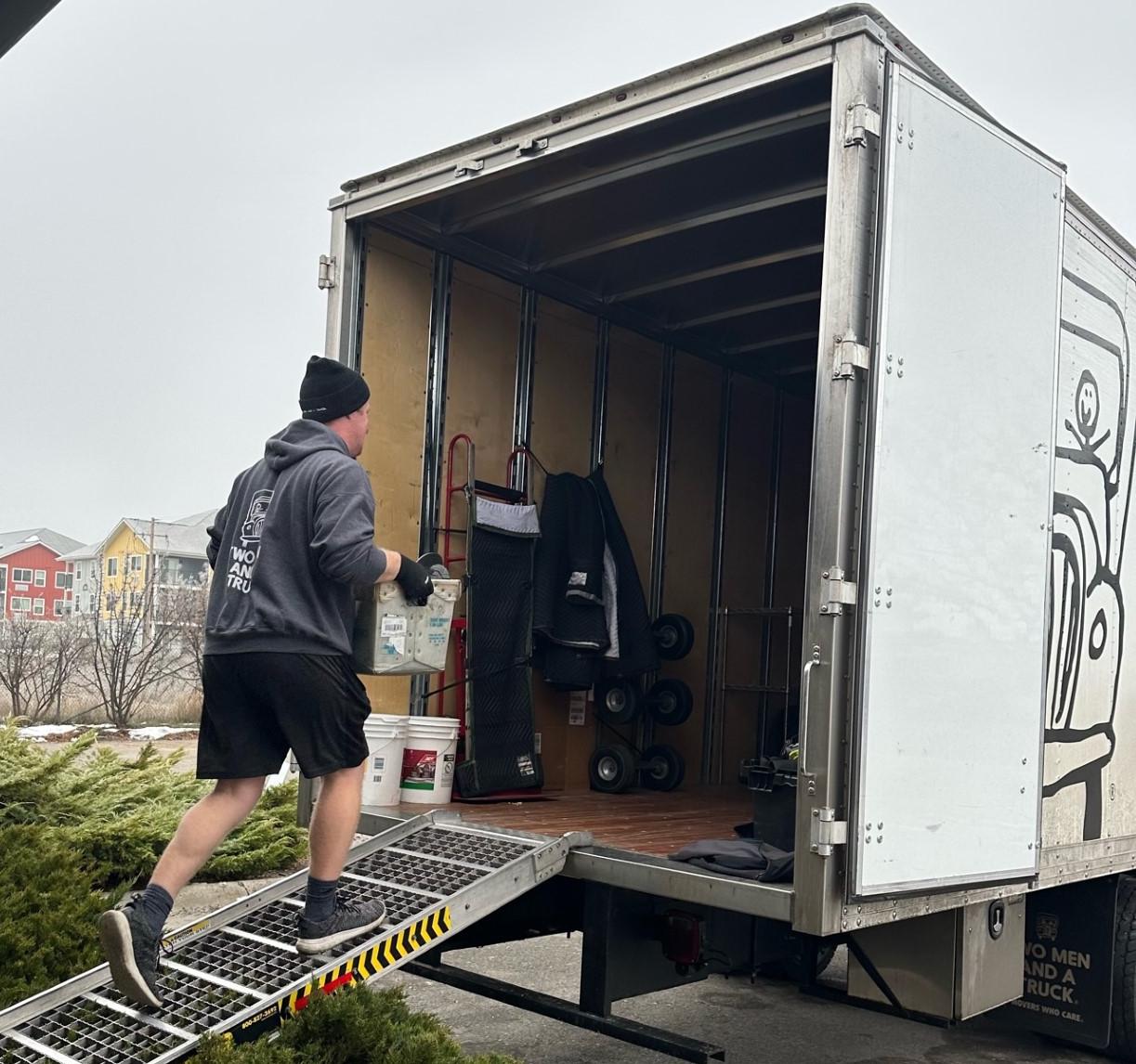 Mover loading a truck