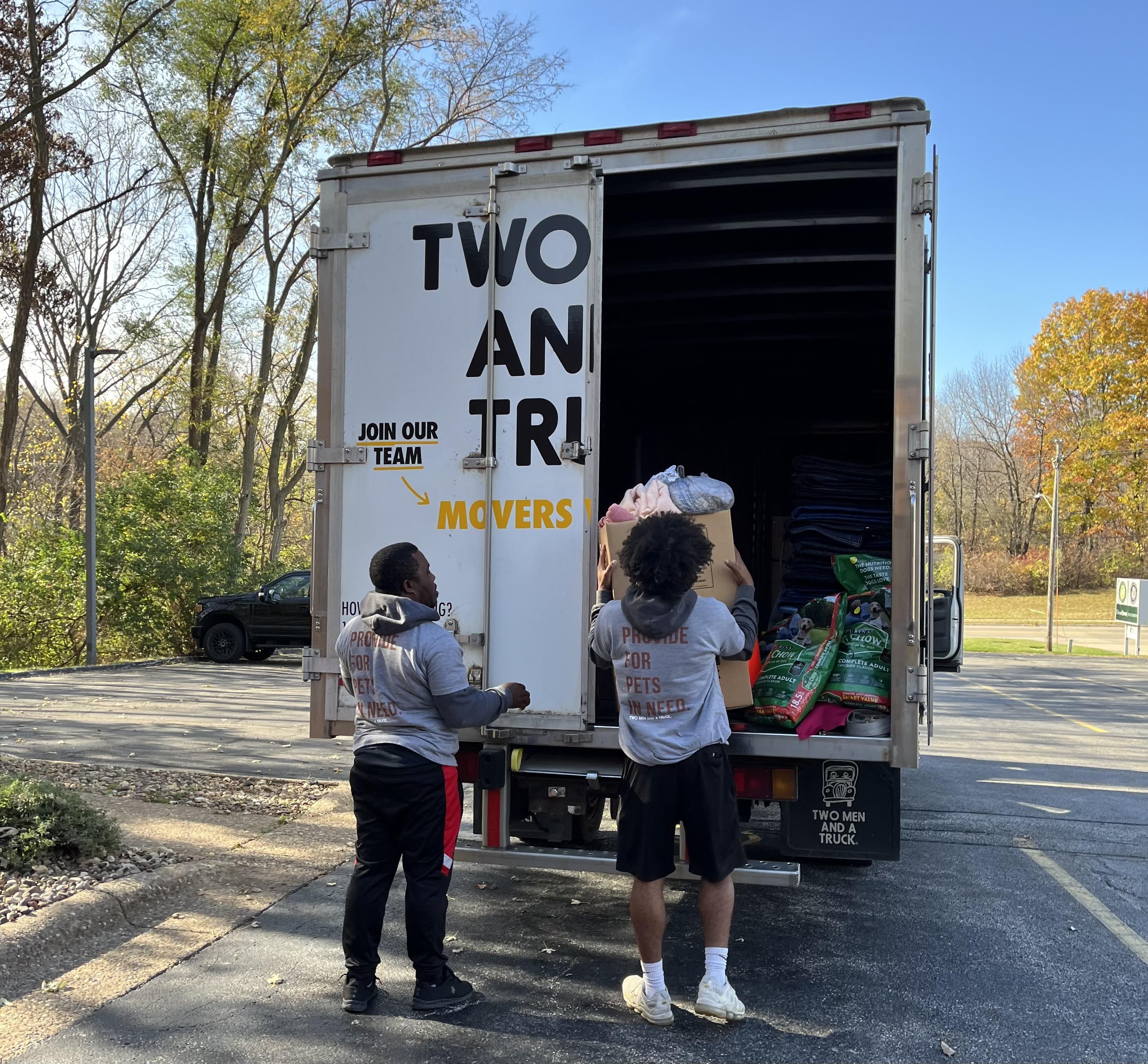 our movers picking up donations for quad cities movers for mutts