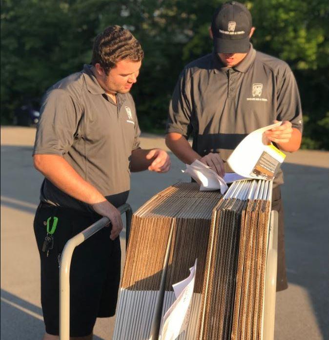 Moving boxes for a packing job