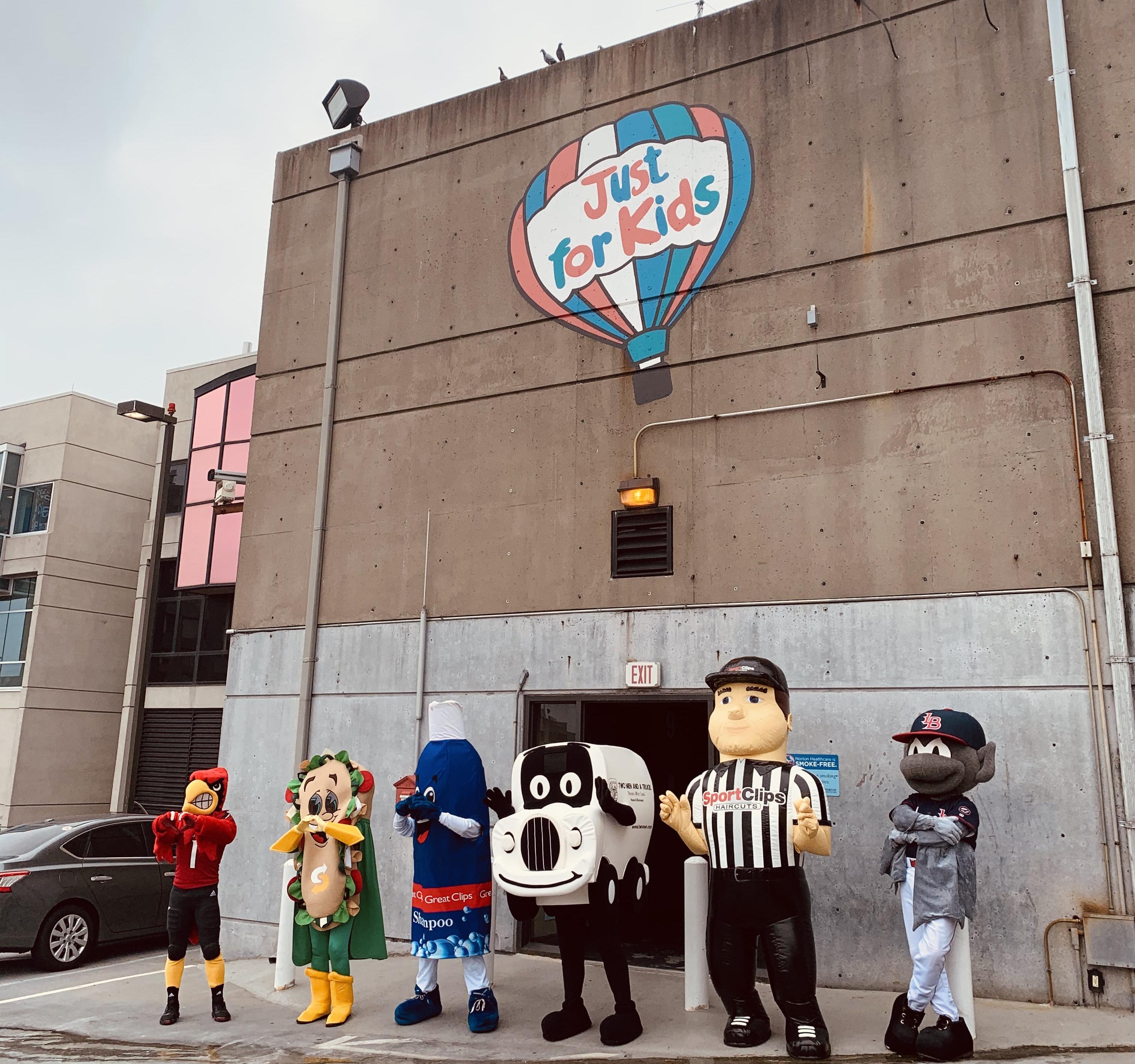 Mascot Truckie visiting Kosair Children's Hospital
