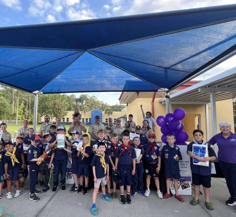 Cub Scouts from troop 111 proudly collected and delivered dozens of essential care items for local mothers.