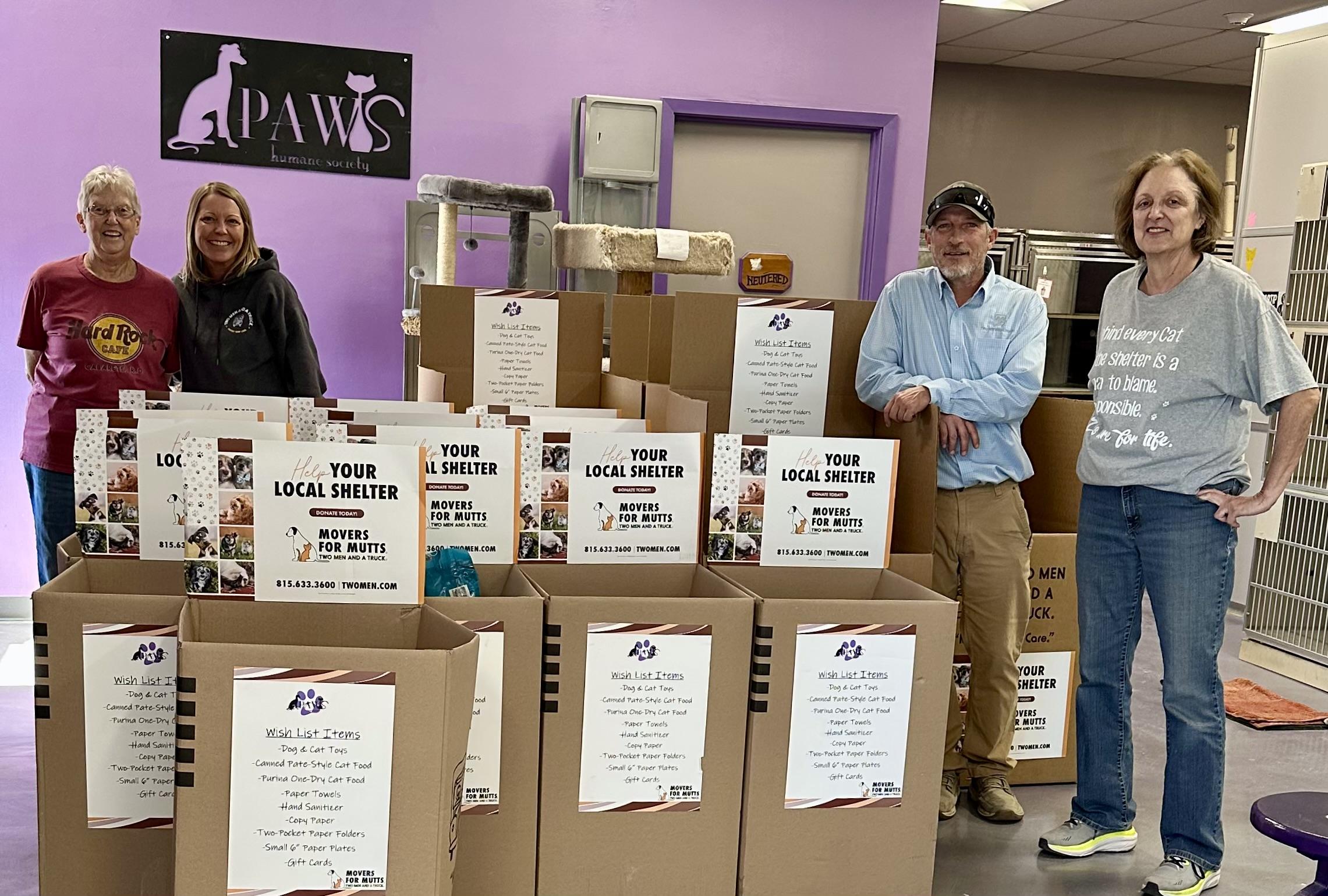 ROCKFORD TWO MEN AND A TRUCK PAWS MOVERS FOR MUTTS DONATIONS