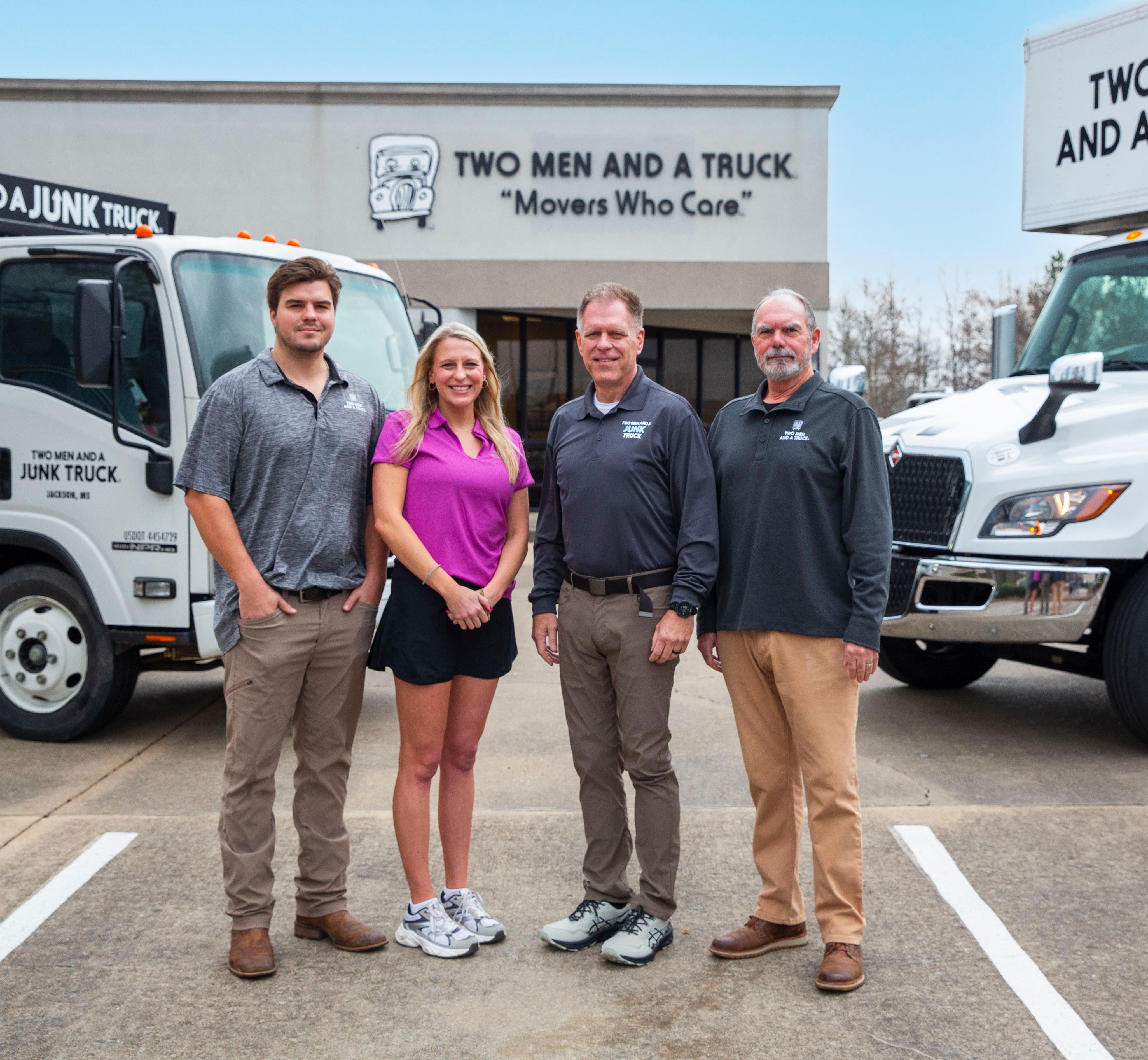 Brennan, Shelby, Jeff and Jack in front of the Ridgeland office 