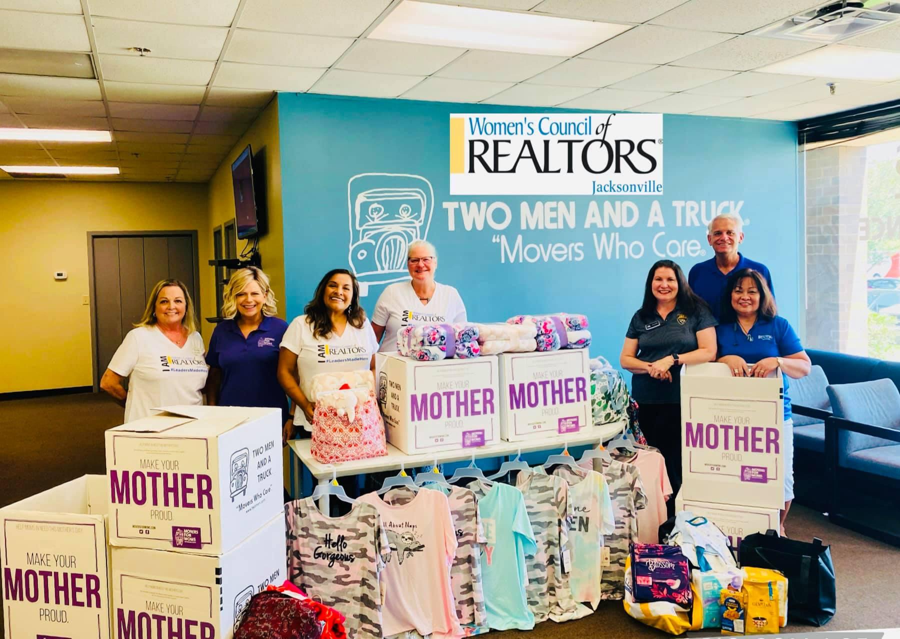 Women&#039;s Council of Realtors drop off their Movers for Moms donations