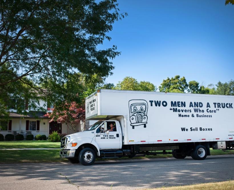 Truck parked in front of residence
