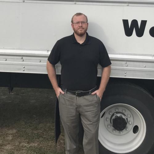 David in front of the truck