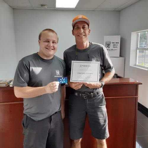 TWO MEN AND A TRUCK® of Miramar Mover of the Month Timothy