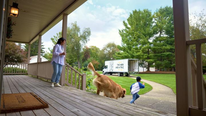 Family moving into new home 