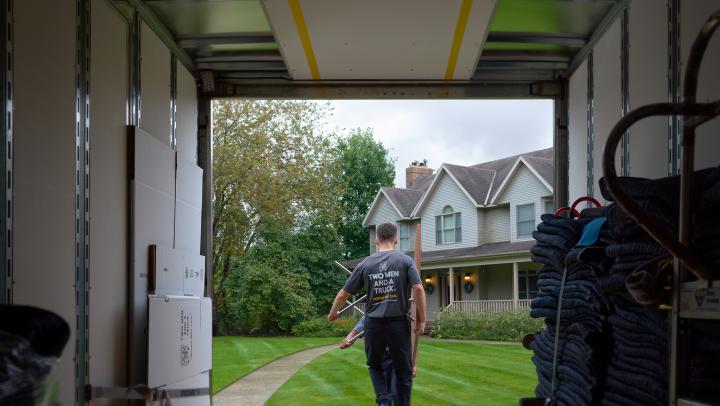 TWO MEN AND A TRUCK movers at customer home
