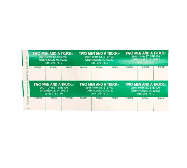 labels for identifying rooms belongings go in